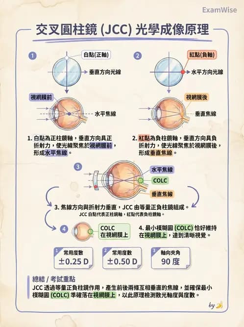 驗光生 - 傑克森交叉圓柱鏡與裂孔板操作 - AI 圖文解析預覽