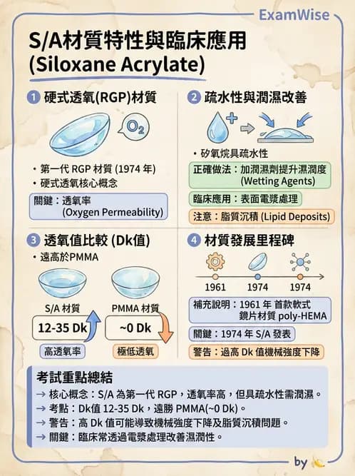 驗光生 - 硬式鏡片材料、製造方法與透氧性 - AI 圖文解析預覽
