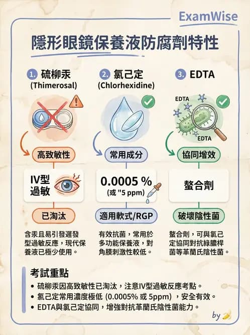 驗光生 - 隱形眼鏡護理液成分與防腐劑 - AI 圖文解析預覽