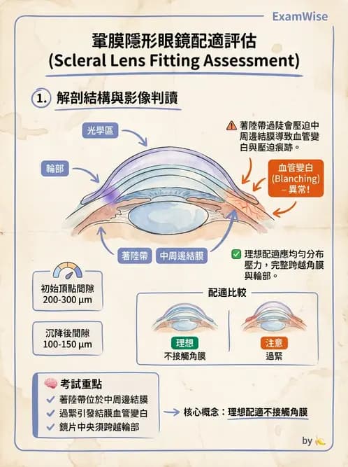 驗光生 - 硬式隱形眼鏡螢光染色評估與特殊臨床適應症 - AI 圖文解析預覽