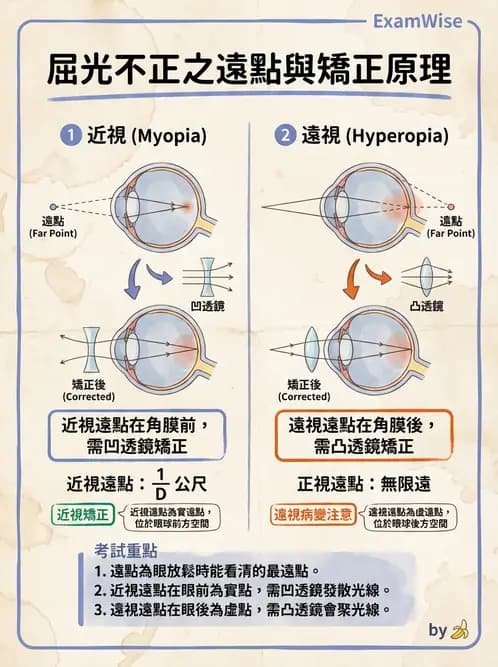 驗光生 - 屈光不正基礎:近視、遠視與視網膜影像 - AI 圖文解析預覽