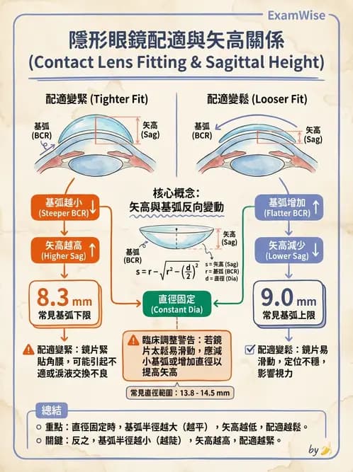 驗光生 - 硬式隱形眼鏡淚液鏡片效應與基弧光學 - AI 圖文解析預覽
