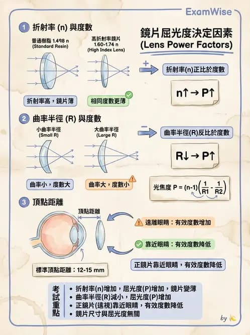驗光生 - 眼鏡放大率與鏡片光學計算 - AI 圖文解析預覽