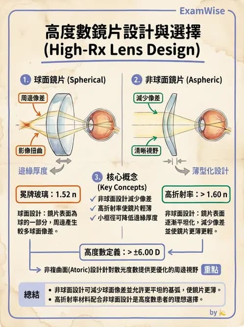 驗光生 - 鏡片材質特性與光學性質 - AI 圖文解析預覽