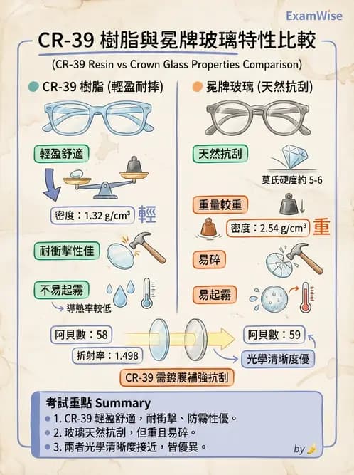 驗光生 - 鏡片材質特性與光學性質 - AI 圖文解析預覽