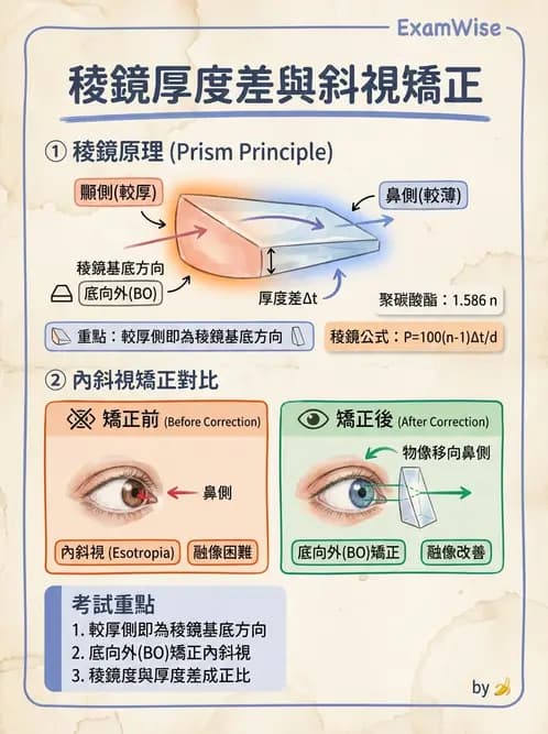 驗光生 - 普氏法則與移心稜鏡效應 - AI 圖文解析預覽
