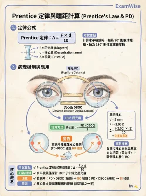 驗光生 - 普氏法則與移心稜鏡效應 - AI 圖文解析預覽