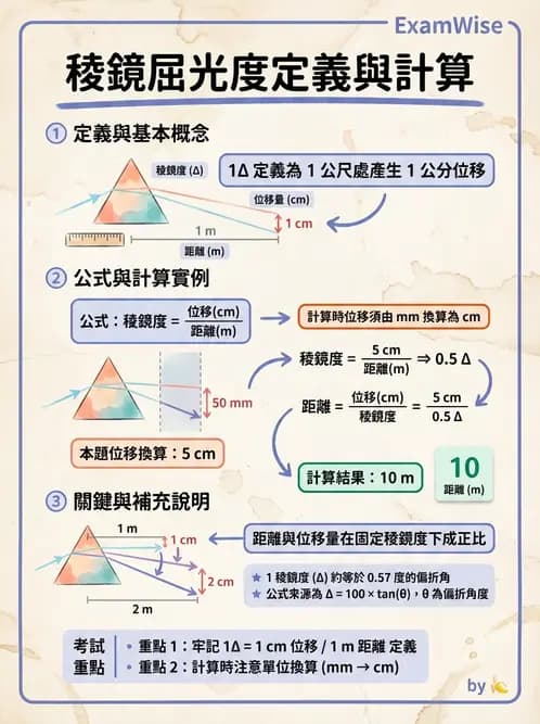 驗光生 - 普氏法則與移心稜鏡效應 - AI 圖文解析預覽