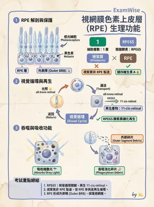驗光生 - 視網膜組織結構與感光細胞 - AI 圖文解析預覽