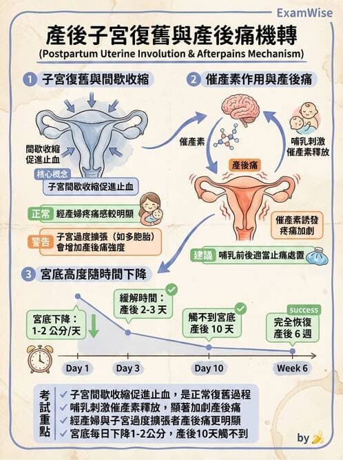 護理師 - 產後生理恢復與護理 - AI 圖文解析預覽