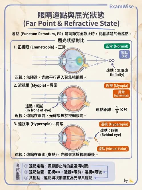 驗光生 - 近視與遠視的分類、成因及眼球光學基礎 - AI 圖文解析預覽