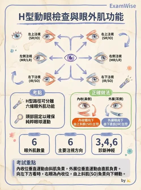 驗光生 - 眼球運動、內聚功能與瞳孔反應檢查 - AI 圖文解析預覽