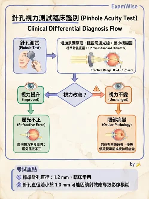驗光生 - 針孔視力、色覺與視野篩檢 - AI 圖文解析預覽