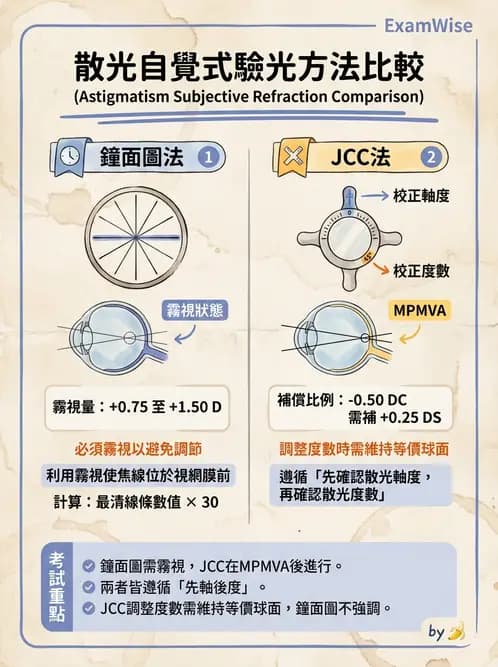 驗光生 - 散光鐘面圖與圖形法檢查 - AI 圖文解析預覽