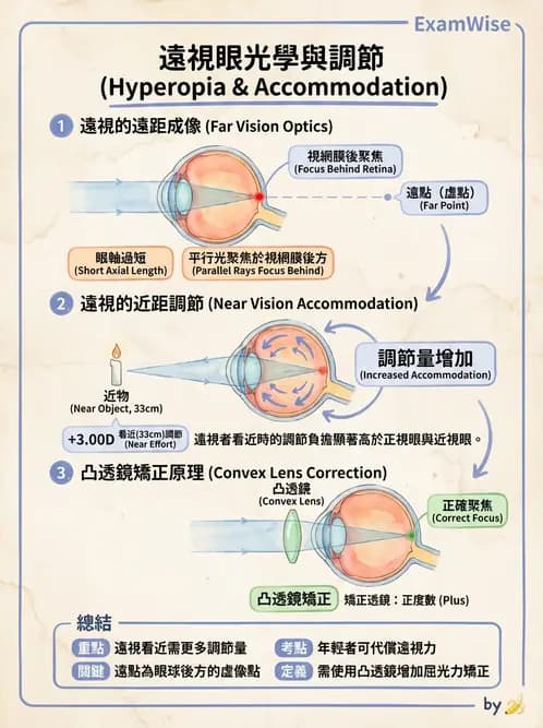 驗光生 - 近視與遠視的分類、成因及眼球光學基礎 - AI 圖文解析預覽