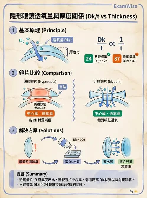 驗光生 - 硬式鏡片材料、製造方法與透氧性 - AI 圖文解析預覽