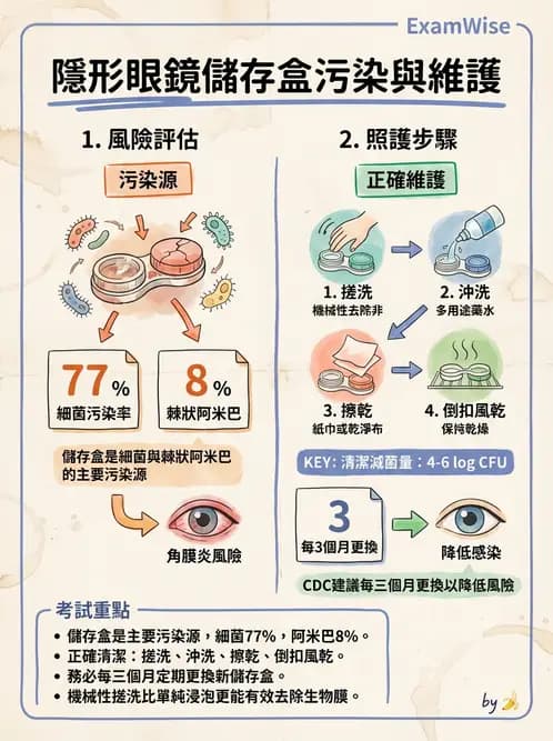 驗光生 - 隱形眼鏡護理操作與患者衛教 - AI 圖文解析預覽