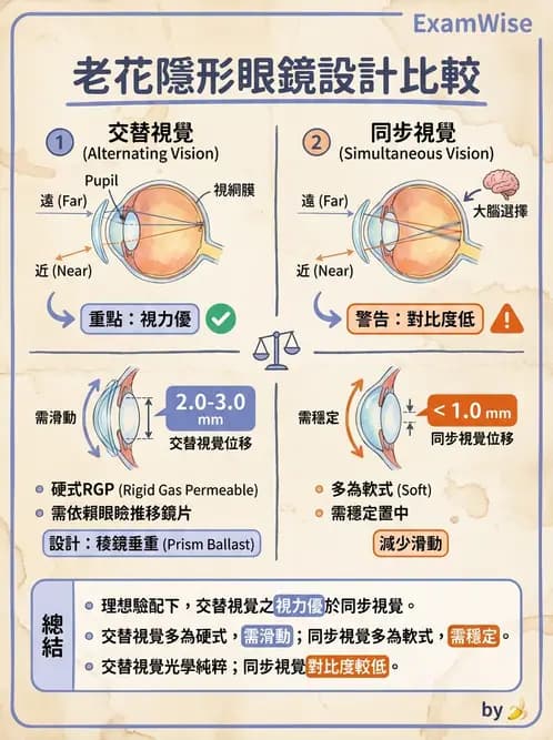 驗光生 - 老花隱形眼鏡臨床驗配與問題排解 - AI 圖文解析預覽