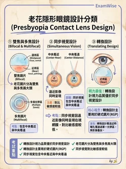 驗光生 - 老花隱形眼鏡設計選擇與適合對象評估 - AI 圖文解析預覽