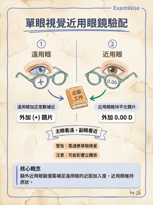 驗光生 - 單眼視覺法(Monovision)原理與驗配 - AI 圖文解析預覽