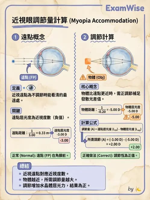 驗光生 - 調節、老花眼與臨床眼光學應用 - AI 圖文解析預覽