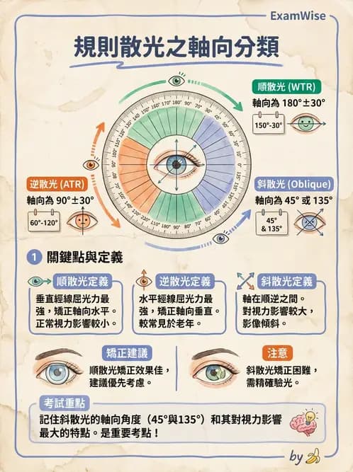 驗光生 - 散光分類、不等視與不等像 - AI 圖文解析預覽