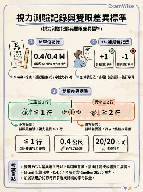 驗光生 - 視力表原理、記錄與對比敏感度 - AI 圖文解析預覽