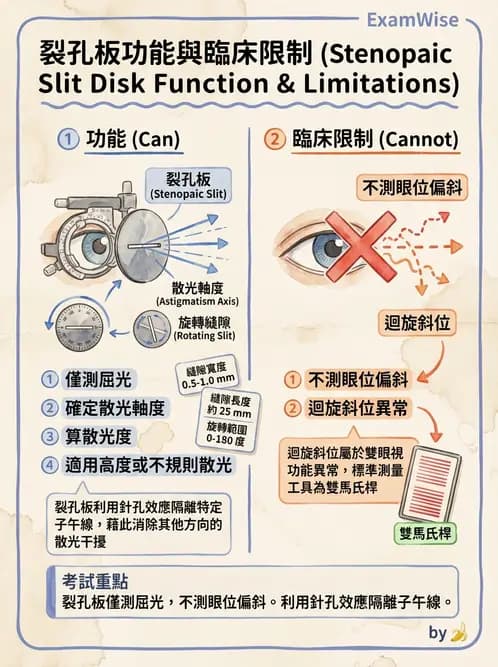 驗光生 - 傑克森交叉圓柱鏡與裂孔板操作 - AI 圖文解析預覽