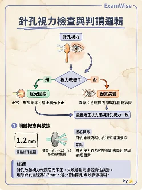 驗光生 - 針孔視力、色覺與視野篩檢 - AI 圖文解析預覽