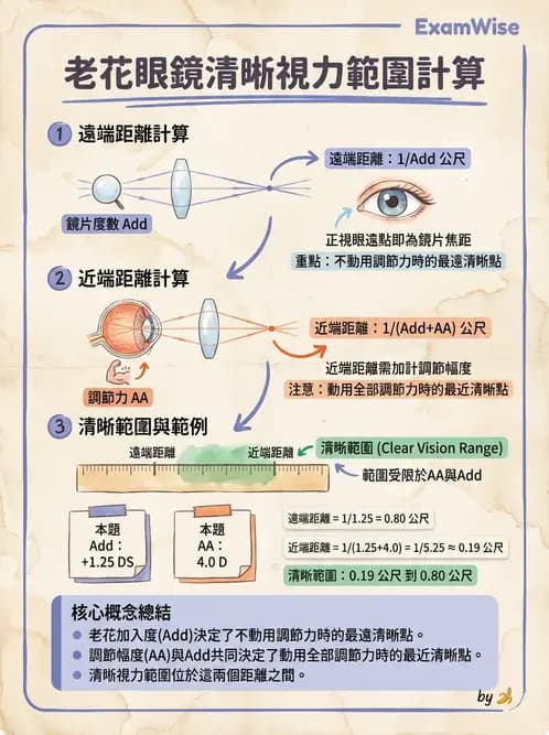 驗光生 - 老花眼基礎概念與調節幅度 - AI 圖文解析預覽