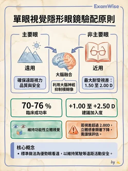 驗光生 - 單眼視覺法(Monovision)原理與驗配 - AI 圖文解析預覽