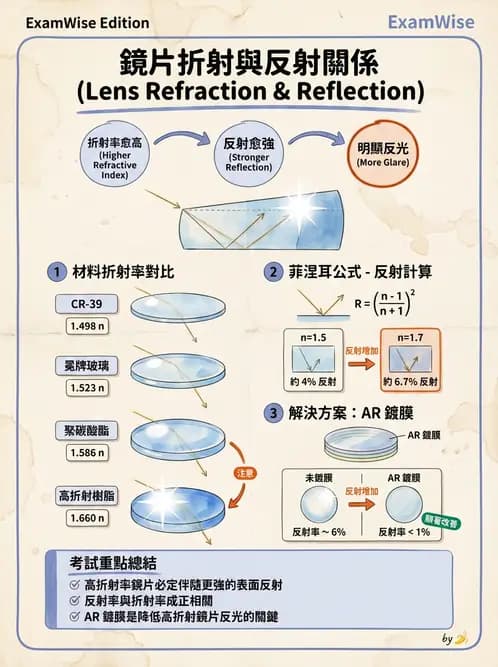 驗光生 - 鏡片材質特性與光學性質 - AI 圖文解析預覽