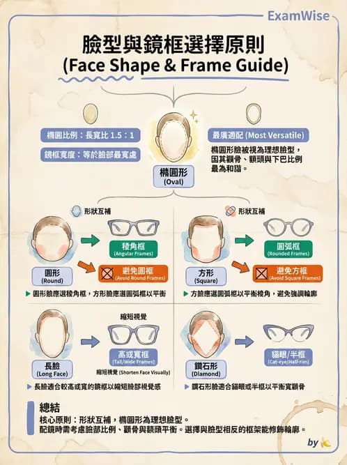 驗光生 - 鏡架材料、規格測量與特殊用途眼鏡 - AI 圖文解析預覽