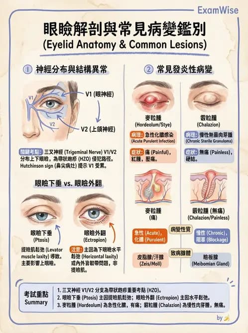 驗光生 - 眼窩骨解剖、眼瞼與結膜 - AI 圖文解析預覽