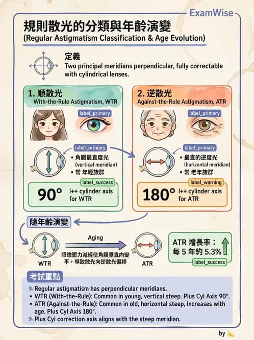 驗光生 - 散光分類、不等視與不等像 - AI 圖文解析預覽