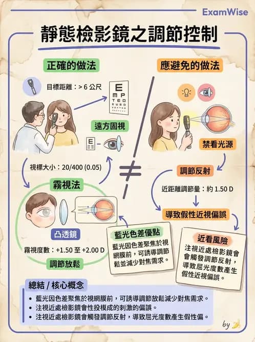 驗光生 - 視網膜檢影鏡操作原理、判讀與特殊檢查 - AI 圖文解析預覽