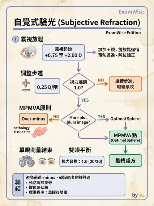 驗光生 - 球面度數確認與紅綠測試 - AI 圖文解析預覽