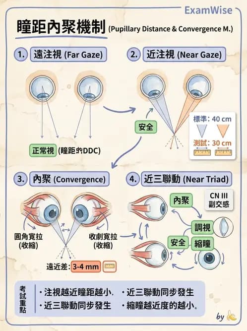 驗光生 - 眼球運動、內聚功能與瞳孔反應檢查 - AI 圖文解析預覽