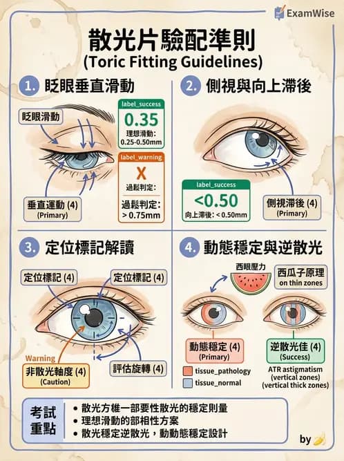 驗光生 - 軟式鏡片設計原理與散光鏡片驗配 - AI 圖文解析預覽