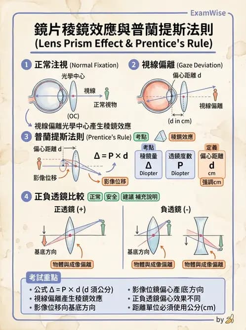 驗光生 - 稜鏡基本原理與光學 - AI 圖文解析預覽