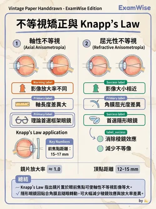 驗光生 - 隱形眼鏡與框架眼鏡頂點距離度數換算 - AI 圖文解析預覽