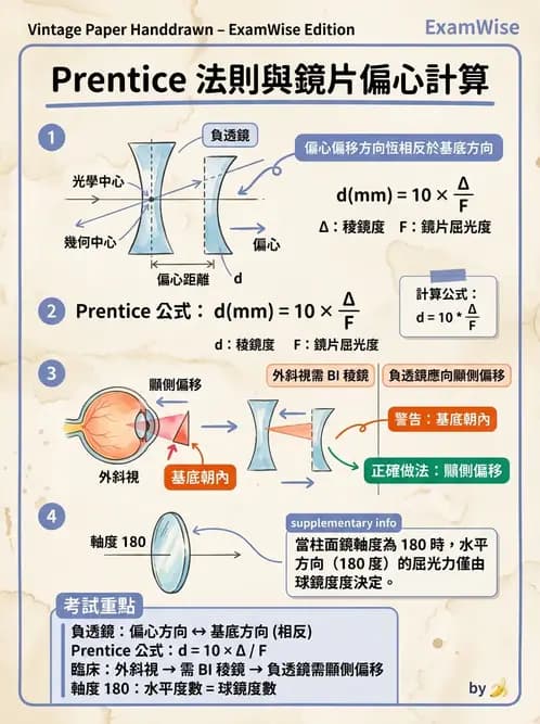 驗光生 - 普氏法則與移心稜鏡效應 - AI 圖文解析預覽