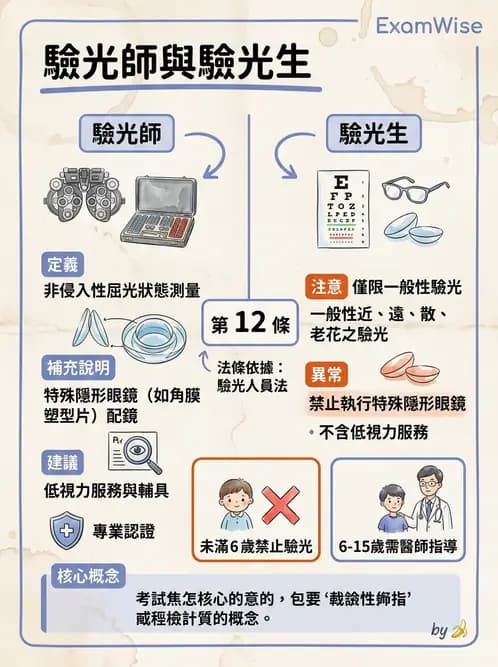 驗光生 - 驗光人員業務範圍與未成年人驗光規定 - AI 圖文解析預覽