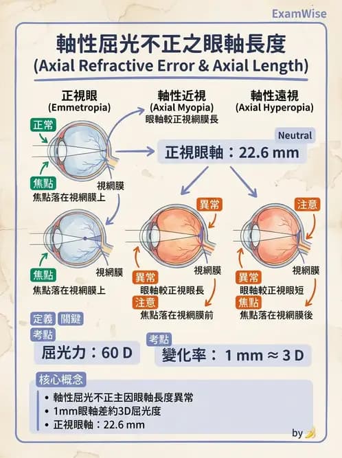 驗光生 - 近視與遠視的分類、成因及眼球光學基礎 - AI 圖文解析預覽