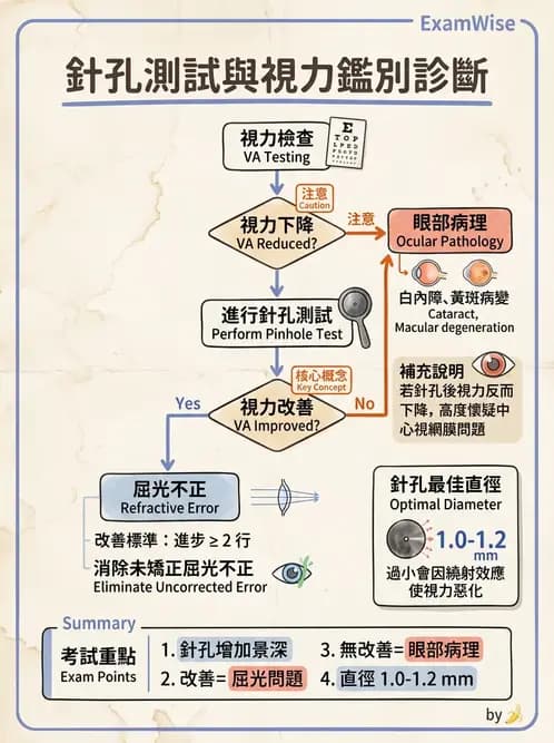 驗光生 - 針孔視力、色覺與視野篩檢 - AI 圖文解析預覽