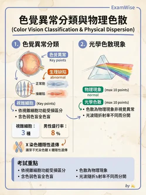 驗光生 - 針孔視力、色覺與視野篩檢 - AI 圖文解析預覽