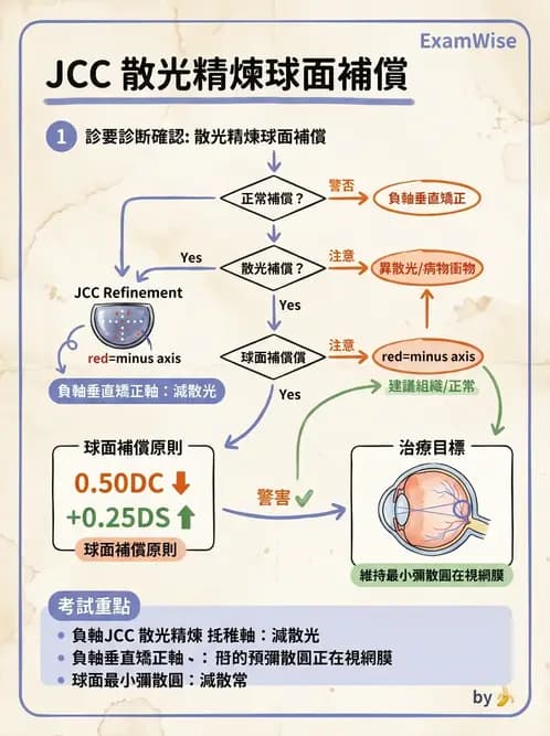 驗光生 - 傑克森交叉圓柱鏡與裂孔板操作 - AI 圖文解析預覽