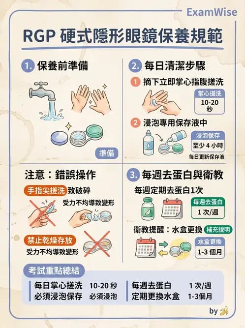 驗光生 - 隱形眼鏡護理操作與患者衛教 - AI 圖文解析預覽