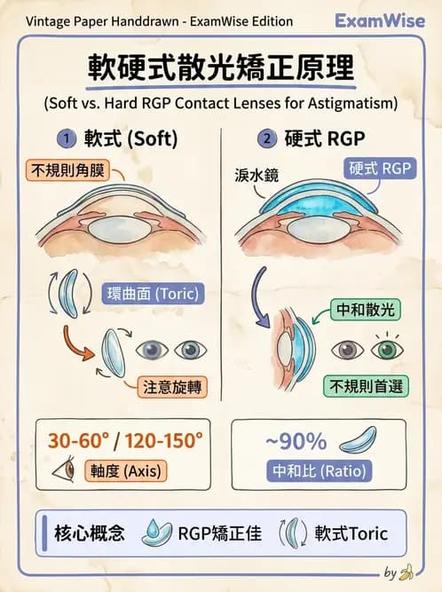 驗光生 - 散光分析、鏡型選擇與軟式散光驗配 - AI 圖文解析預覽