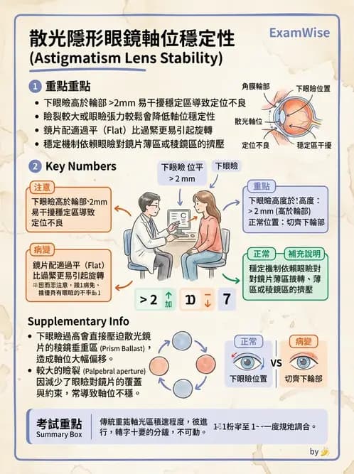 驗光生 - 軟式鏡片設計原理與散光鏡片驗配 - AI 圖文解析預覽